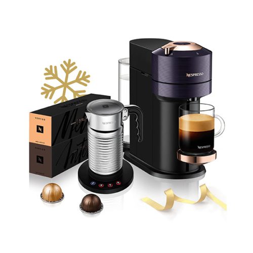اسپرسوساز نسپرسو نکست پریمیوم ورتو مدل Rich Brown + کف شیرساز Aeroccino 4